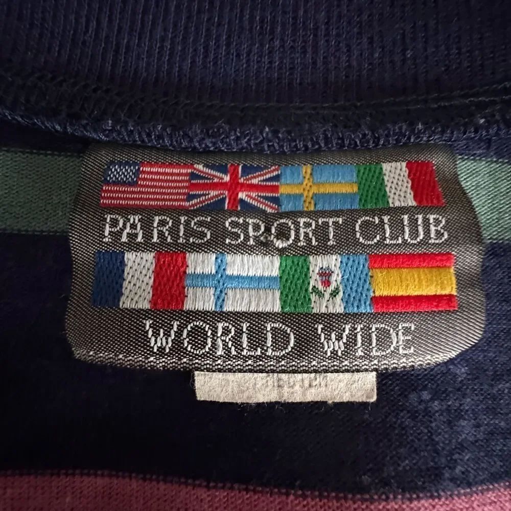 Paris Sport Club Striped Vintage Tee Shirt Dress Blue Striped SZ M - Picture 11 of 13